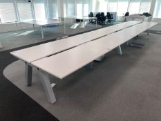 Bank of 8 Office Tables