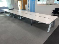 Bank of 8 Office Tables