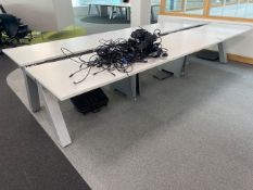 Bank of 6 Office Tables