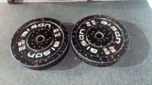 Bison 25Kg Bumper Weight Plate X2 (Patterned)