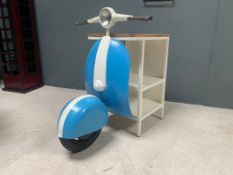 Vespa Style Blue/White Scooter Sideboard/Counter & shelves