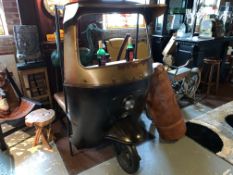 Metal Tuk Tuk Indonesian Home bar with glass racks & shelves