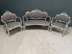 Silver 3P/C Salon Suite