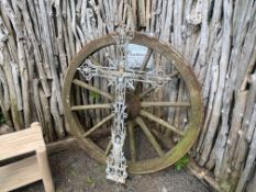 Antique Heavy Ornate Iron Cross