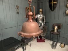Industrial Style Antique Copper Finish Hanging Light On Chain