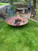 Contemporary Rustic Firepit & Log Burner On Base