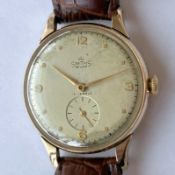 Vintage 9ct Gold Smiths De Luxe Manual Wind