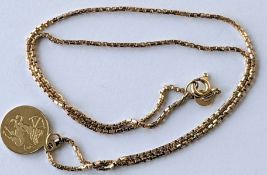 9ct Gold Necklace With a Sagittarius Sign