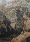 John Blake Macdonald, Scottish 1829-1901 ARSA,RAS,RSW - watercolour 'Fishing on the Cawdor Burn'