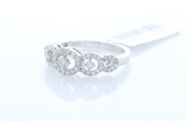 18ct White Gold Half Eternity Style Diamond Ring 0.57 Carats
