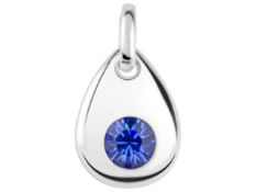 Sterling Silver Pendant September Birthstone 4mm Sapphire Crystal