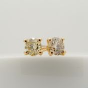 Pair of 18ct rose gold 0.37 carat diamond solitaire stud earrings, boxed