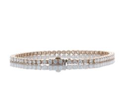 18ct Rose Gold Tennis Diamond Bracelet 3.26 Carats