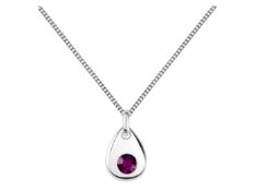 Sterling Silver Pendant June Birthstone 4mm Light Amethyst Crystal