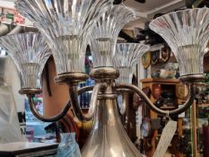 Five branch, Silver Asprey Candelabra hallmarked Asprey.