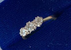 Diamond Trilogy Ring On 18ct Gold Band