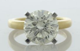 18ct Yellow Gold Single Stone Prong Set Diamond Ring 4.68 Carats