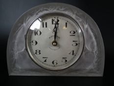 René Lalique Glass 'Moineaux' Clock