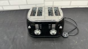 EGL RETRO 4 SLICE TOASTER - BLACK