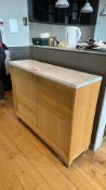 Storage cabinet with marble top
