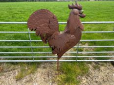Fabricated Freestanding Metal Cockerel