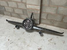 Metal Aeroplane Clock