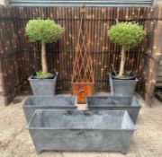 Rusty Metal Steel Planter On legs