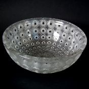 René Lalique Clear & Frosted Glass 'Nemours' Bowl