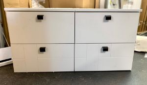 Modern Designer 'ARCTICA' Vanity Unit, Multi-storage, in Gloss White Finish.