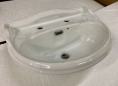 Bayswater' Traditional Style 500mm Ceramic Wall Hung Wash Basin.