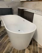 Designer 'MIRA' 1650mm x 750mm x 580mm White Freestanding Modern Designer Bath, Double Acrylic.