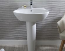 Laura Ashley Designer Modern Ceramic Style Wash Basin and Pedestal