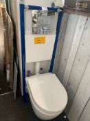 Full WC Wall Hung Toilet Pan & Frame, with Cistern & Soft Close Seat.