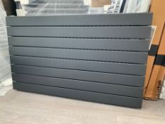 Designer Modern Wall Mountable Panel Radiator, in Anthracite Grey. W1000mm x H600mm.