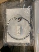 Designer Chrome Bathroom Towel Ring. Finished in High Quality Chrome, Wall Mountable