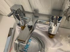 Roper Rhodes Chrome CUBIX Deck Mounted Shower Mixer Tap