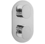 Dual Control Wall Mounted Concealed Shower with Plate. Modern design with curved styling.