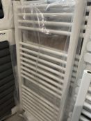 Modern Designer White Towel Rail Radiator. Wall Mountable, finished in gloss white.