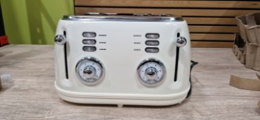 EGL RETRO 4 SLICE TOASTER - CREAM