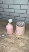 RIBBED TABLE LAMP 26CM PINK