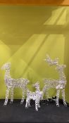SET OF 3 SILVER LED REINDEER