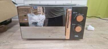 EGL VOGUE MIRRORED MICROWAVE-BLK & COPPR