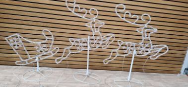 ICE WHITE ACRYLIC REINDEER & SLEIGH