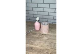 RIBBED TABLE LAMP 26CM PINK