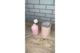 RIBBED TABLE LAMP 26CM PINK