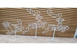 ICE WHITE ACRYLIC REINDEER & SLEIGH
