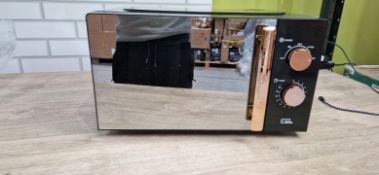 EGL VOGUE MIRRORED MICROWAVE-BLK & COPPR