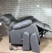 RISE RECLINER ARMCHAIR FAUX LEATHER GREY