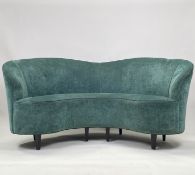 Curved Teal Sofa