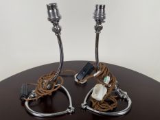 Trio of Heart Shaped Crested Table Lamps